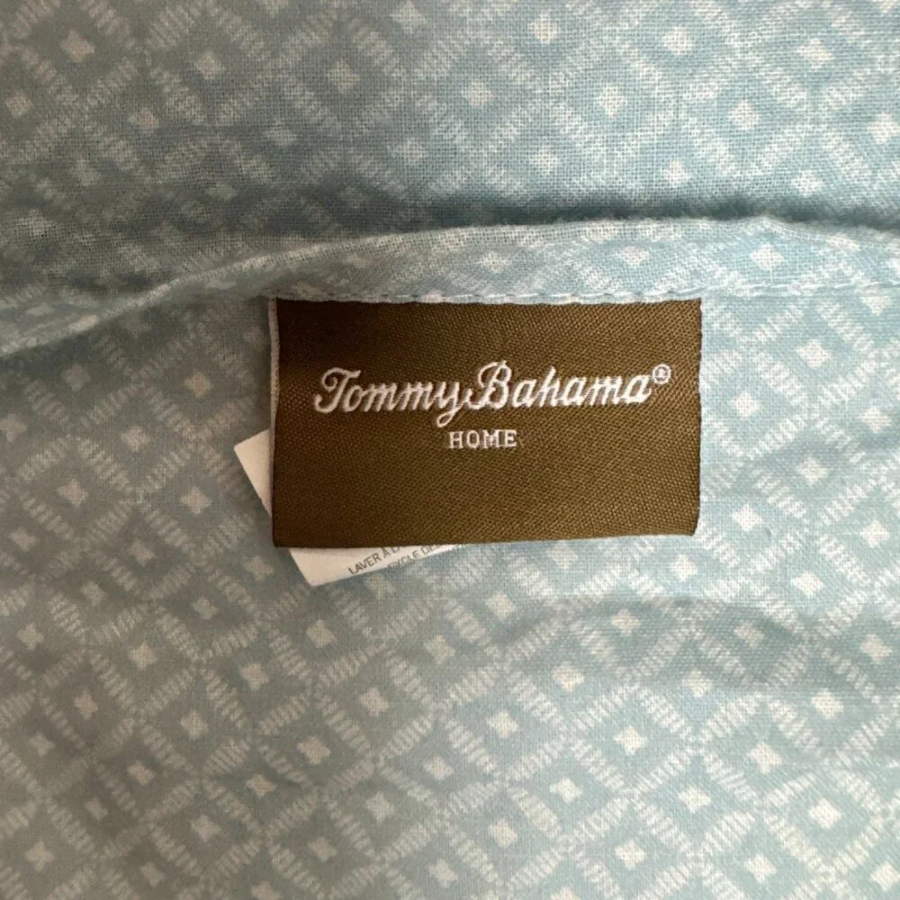 Set 2 Tommy Bahama Home Quilted Queen Pillow Case Tropical Print 100% Cotton